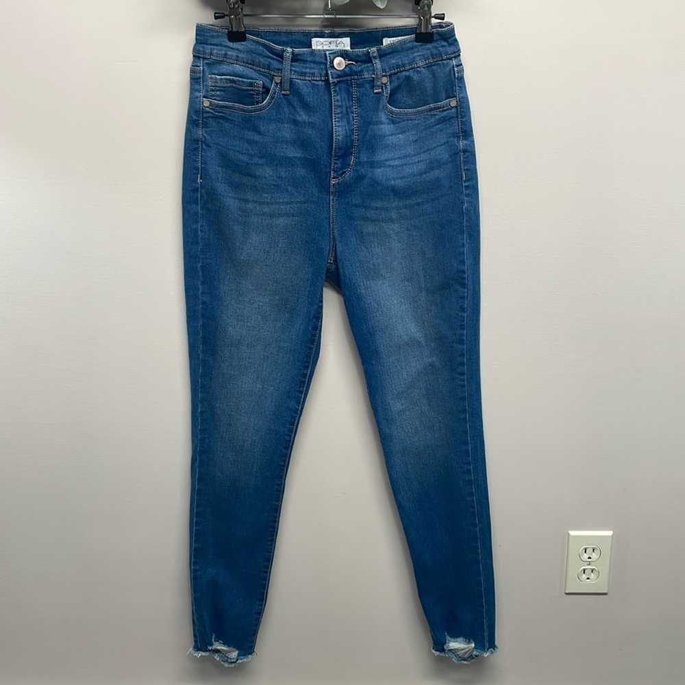 Sofia Jeans By Sofia Vergara Rosa Curvy Ankle Denim Jeans Frayed Hem 4